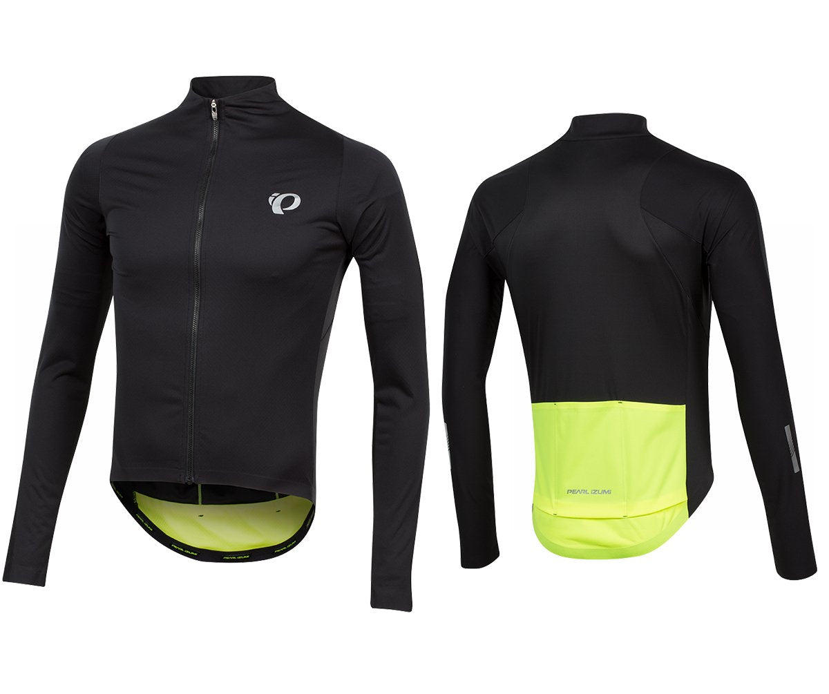 Pearl Izumi PRO Pursuit Long Sleeve Wind Jersey - Black-Screaming Yellow Black - Screaming Yellow Small 