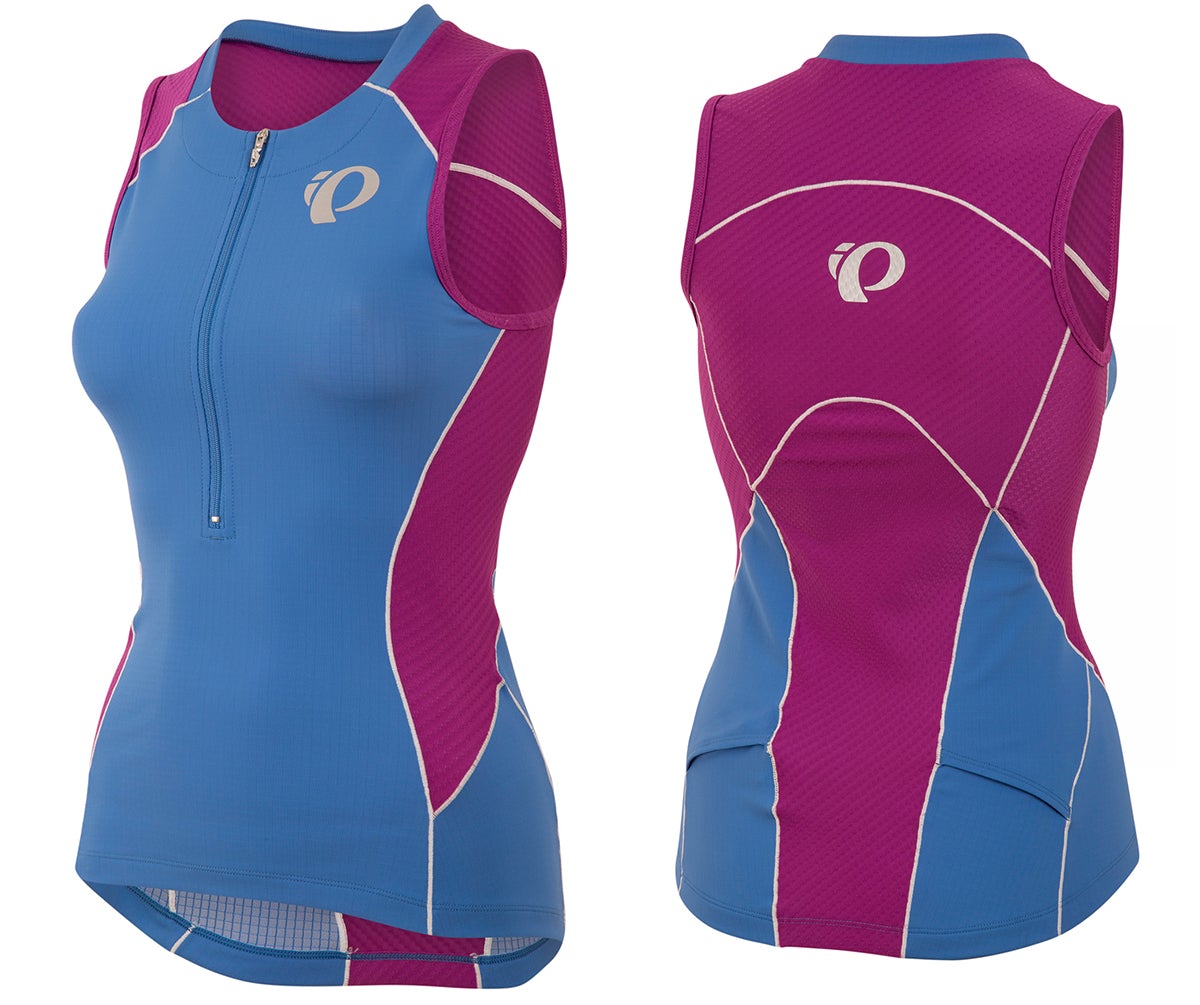 Pearl Izumi Elite Pursuit Tri Sleeveless Jersey - Womens - Sky Blue-Purple Wine Sky Blue - Purple Wine Large 