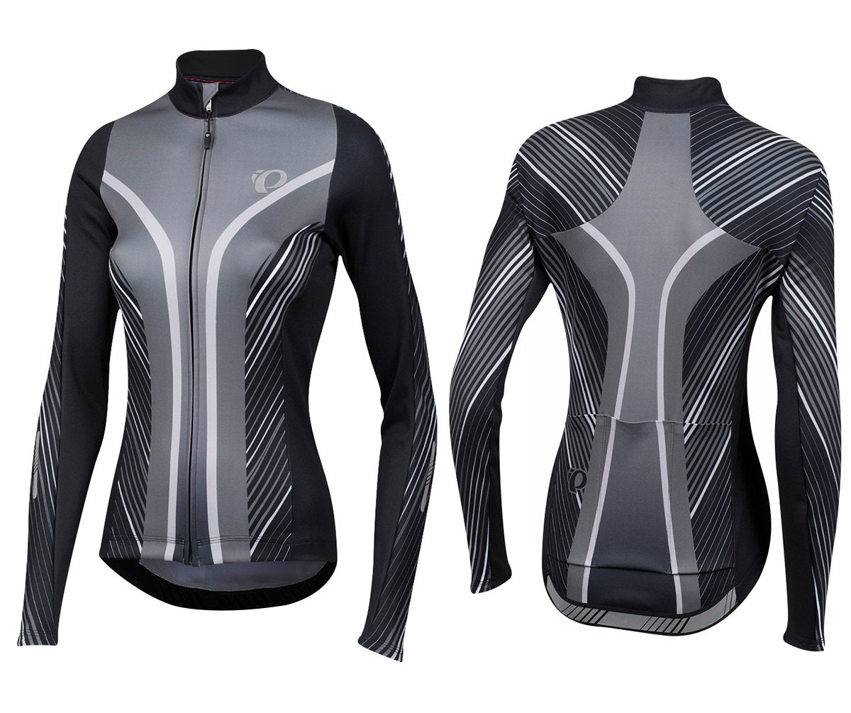 Pearl Izumi Elite Pursuit Thermal Graphic Long Sleeve Road Jersey - Womens - Smoked Pearl Whirl Smoked Pearl Whirl Large 