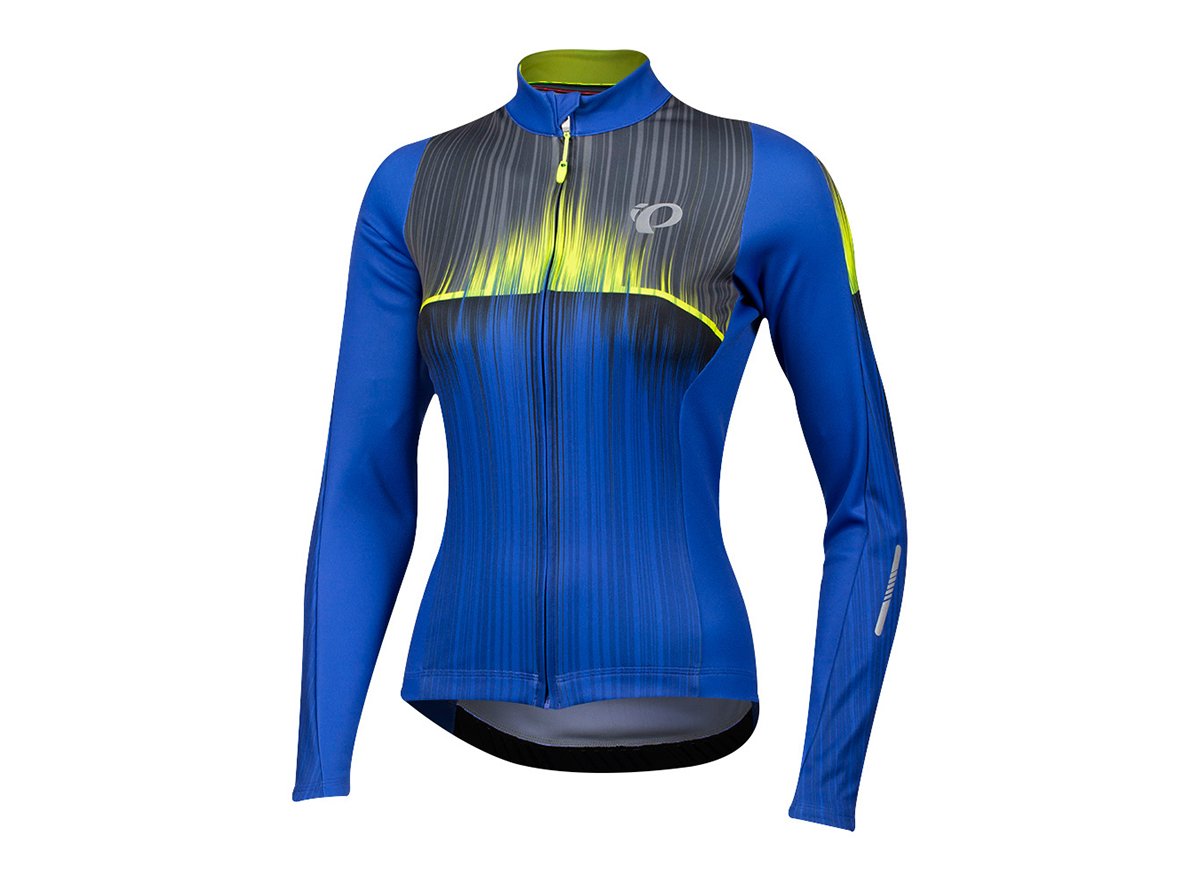 Pearl Izumi Elite Pursuit Thermal Graphic Long Sleeve Road Jersey - Womens - Vaporize Dazzling Blue Vaporize Dazzling Blue Large 
