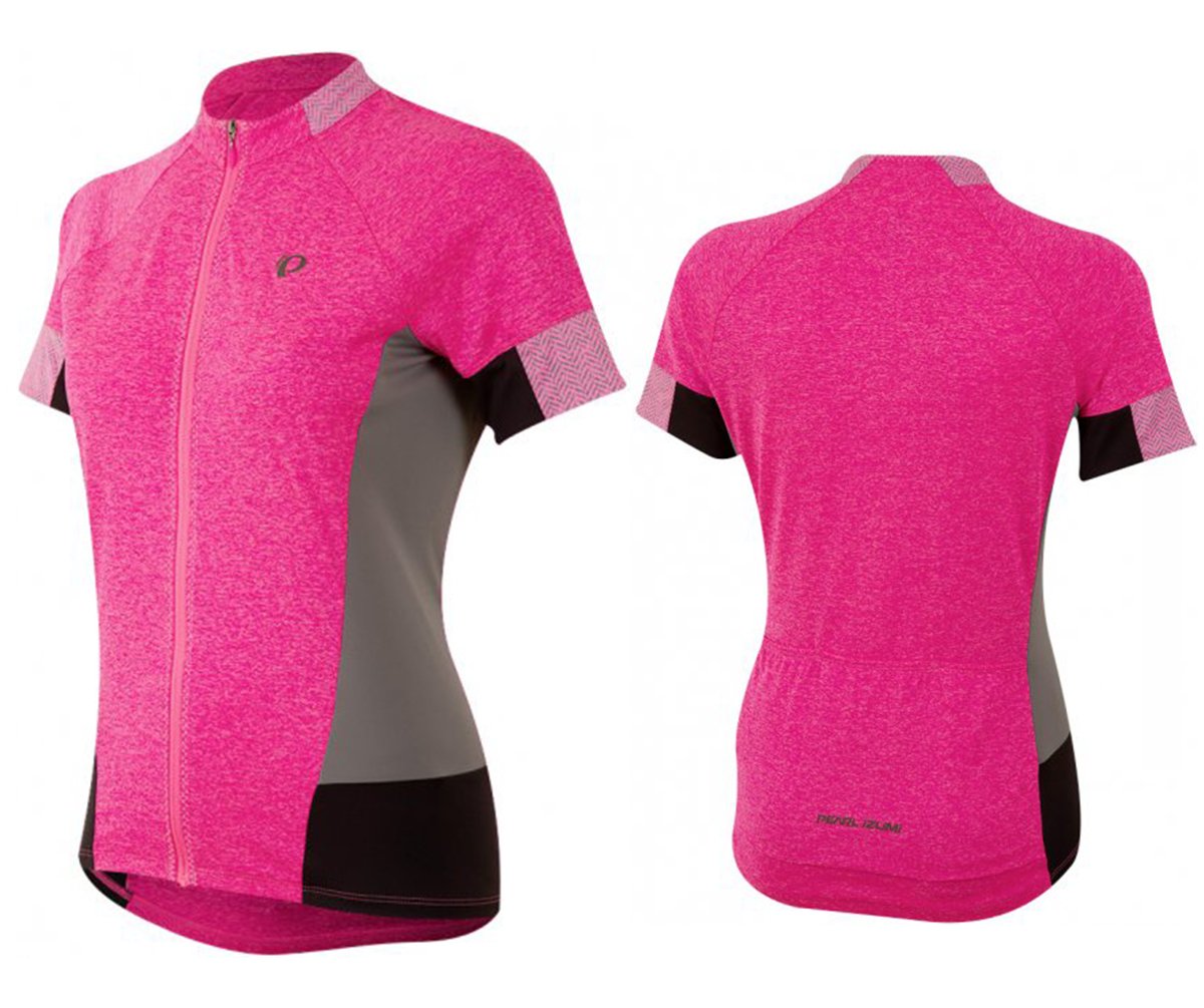 Pearl Izumi Select Escape Short Sleeve Road Jersey - Womens - Screaming Pink Parquet Screaming Pink Parquet Large 