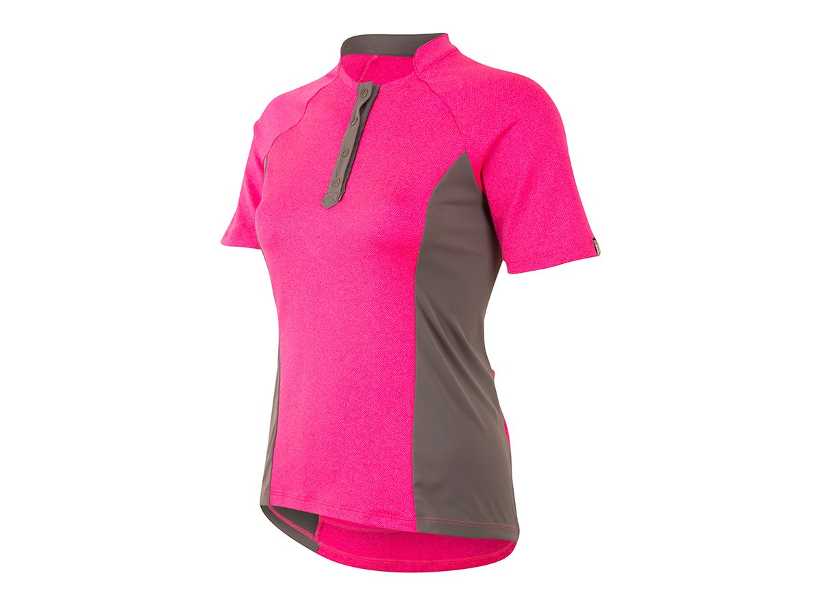 Pearl Izumi Select Escape Text Short Sleeve Road Jersey - Womens - Screaming Pink-Herringbone Screaming Pink Herringbone Large 