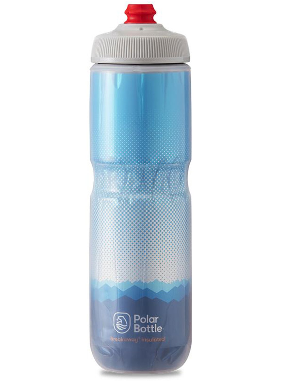 Polar Bottle Insulated Water Bottle 24oz Blue Silver Clear Wave Made In USA