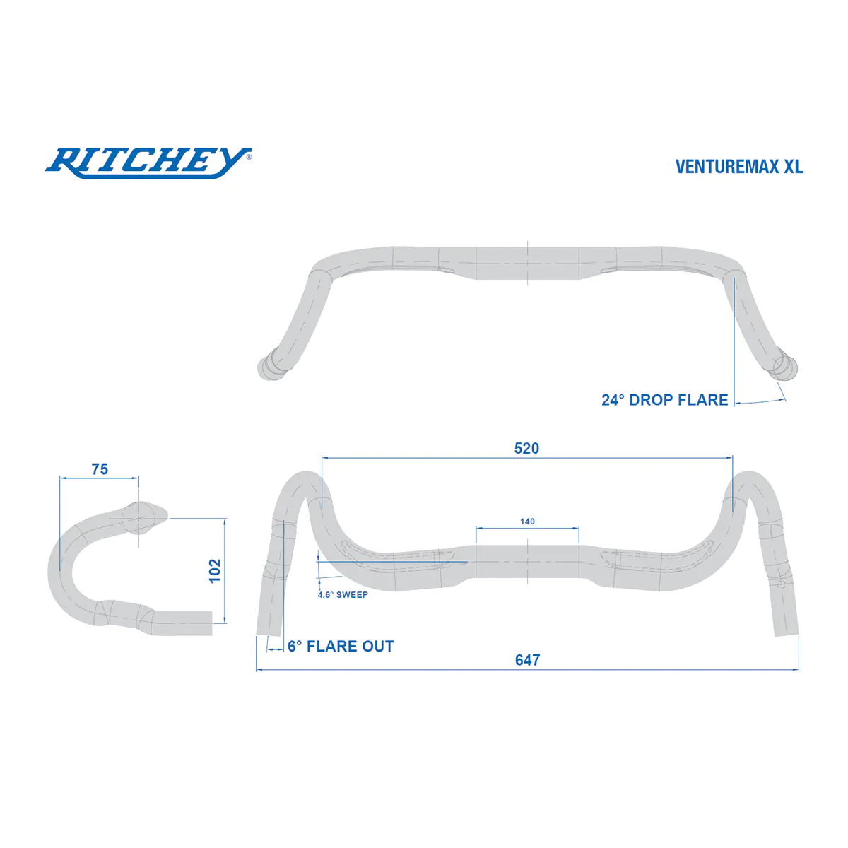 Ritchey WCS VentureMax XL Drop Road Handlebar