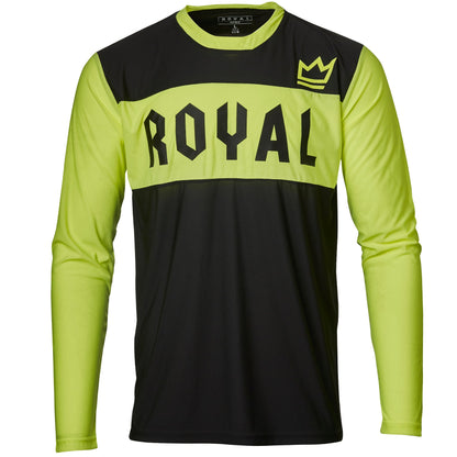 Royal Apex Long Sleeve MTB Jersey - Flo Yellow-Black - 2022 Flo Yellow - Black Small 