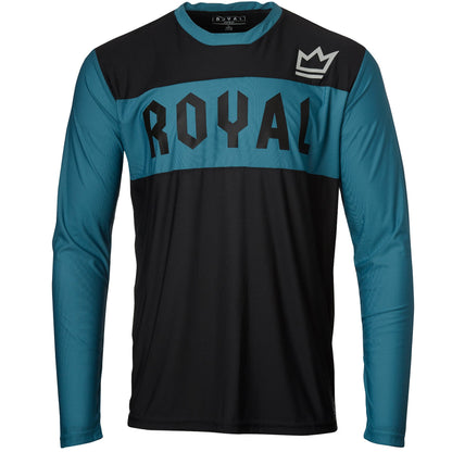 Royal Apex Long Sleeve MTB Jersey - Steel Blue-Black - 2022 Steel Blue - Black Small 