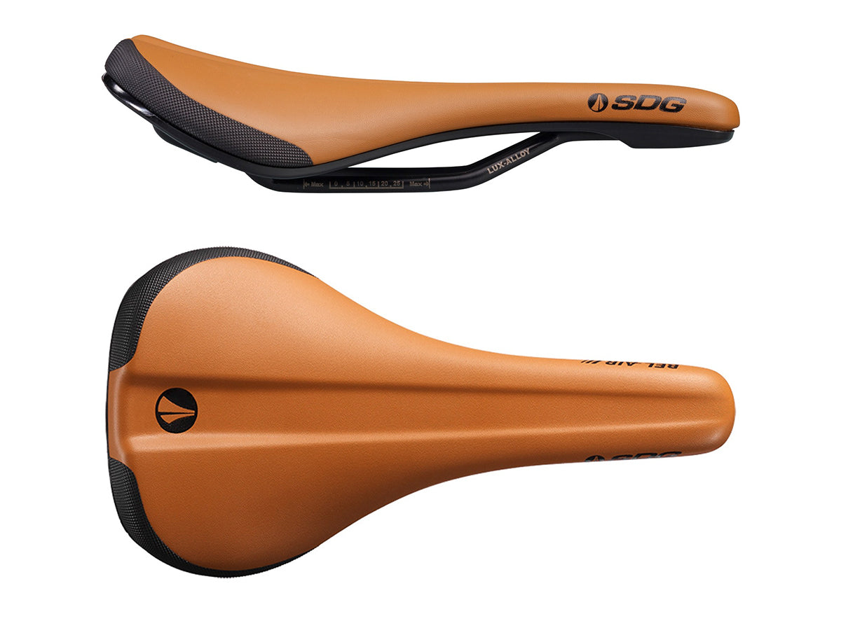 SDG Bel Air V3 Lux Alloy Rail Saddle - Black-Brown