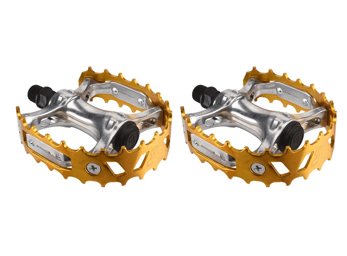SE Bikes Bear Trap BMX Pedals - Gold Gold 9/16" 