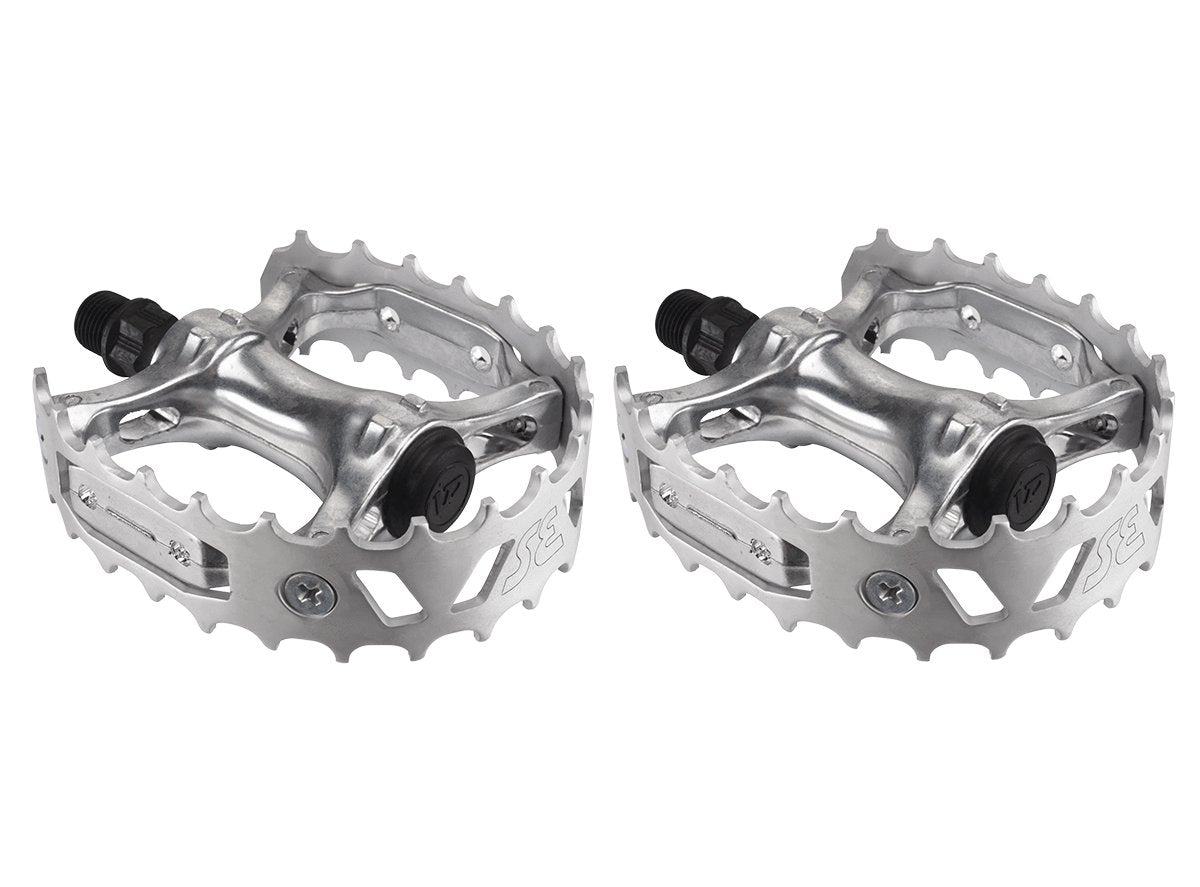 SE Bikes Bear Trap BMX Pedals - Silver Silver 9/16" 