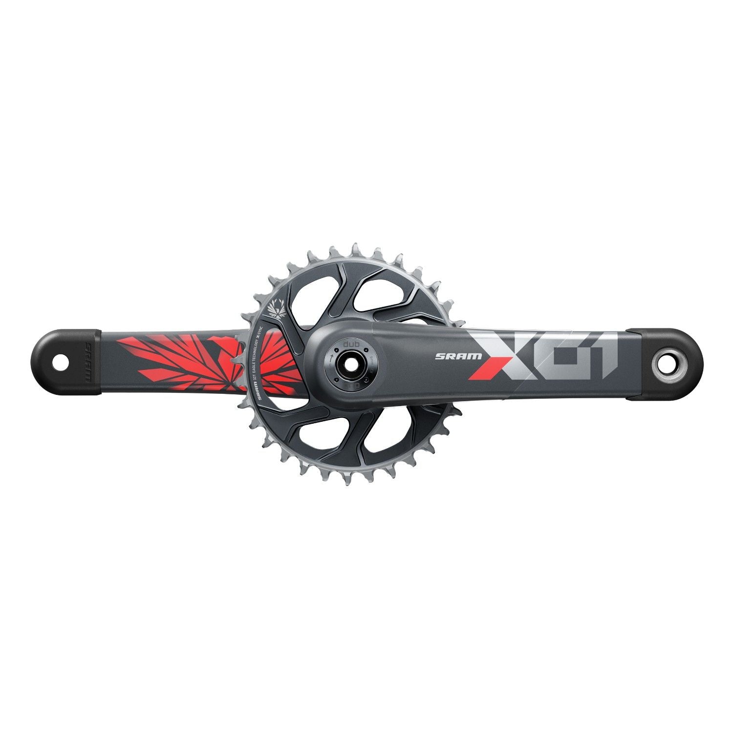 SRAM X01 Eagle SuperBoost+ 12 Spd MTB Crankset - Lunar-Oxy Red Lunar - Oxy Red 175mm - 32t 