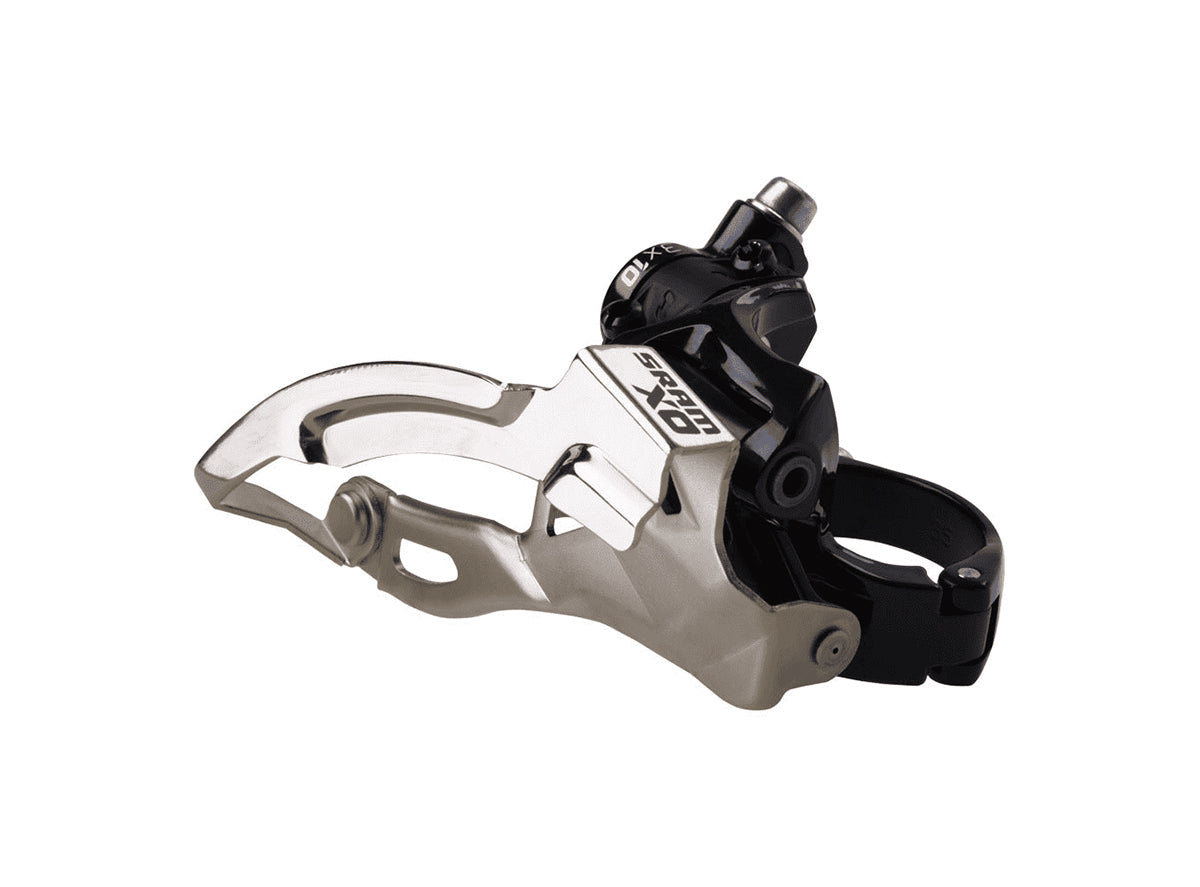 SRAM X0 2x10 Low Clamp Front Derailleur Black - Silver 34.9mm - No Shims Top Pull