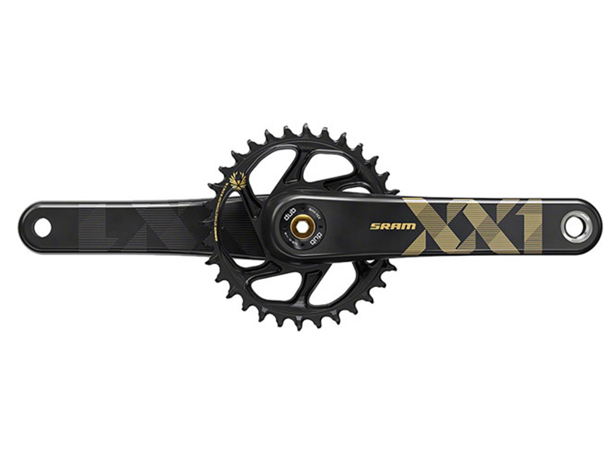 SRAM XX1 Eagle Carbon Boost DUB 12 Spd Crankset - Black-Gold Black - Gold 170mm - 34t 