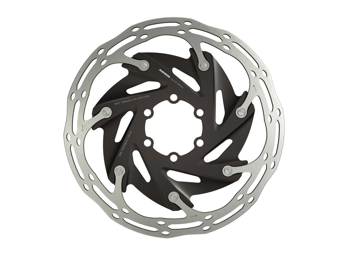 SRAM Centerline XR 2 Piece Rounded Disc Rotor Silver - Black 140mm 