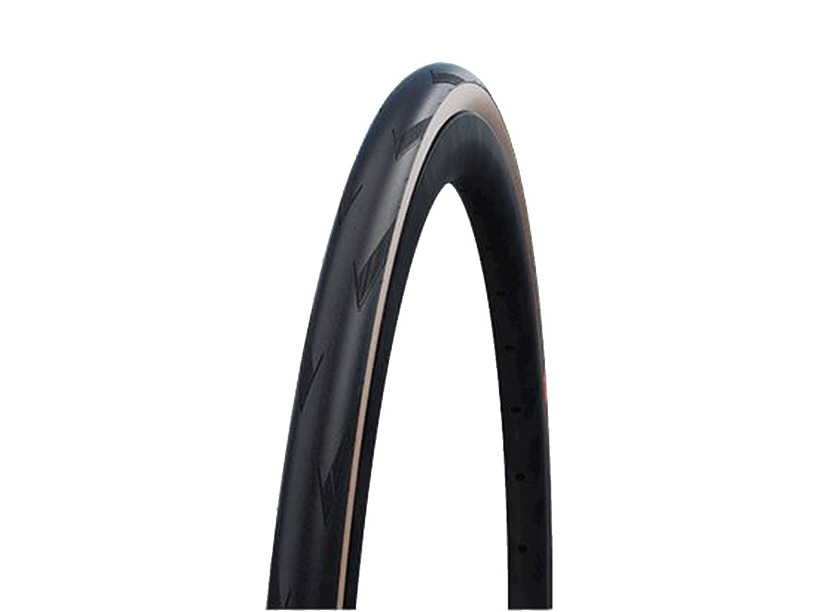 Schwalbe Pro One Evolution 700c Folding Road Tire - Super Race - Tanwall Black - Tanwall 28c Addix Race - V Guard