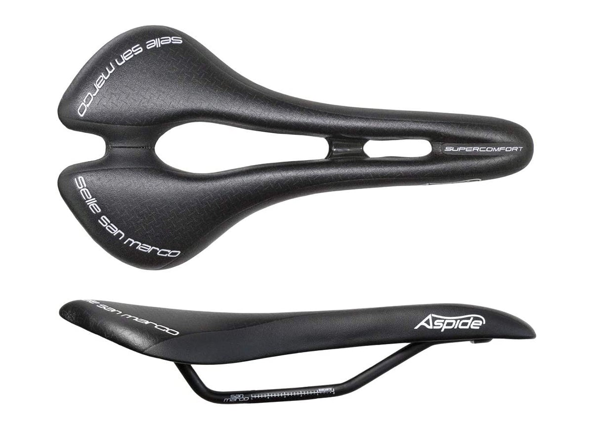 Selle San Marco Aspide Supercomfort Open-Fit Dynamic Saddle - Black-White