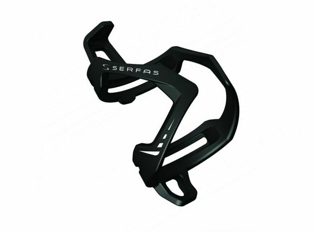 Serfas Switch-Hitter Nylon Water Bottle Cage - Matt Black Matt Black Left/Right/Center 