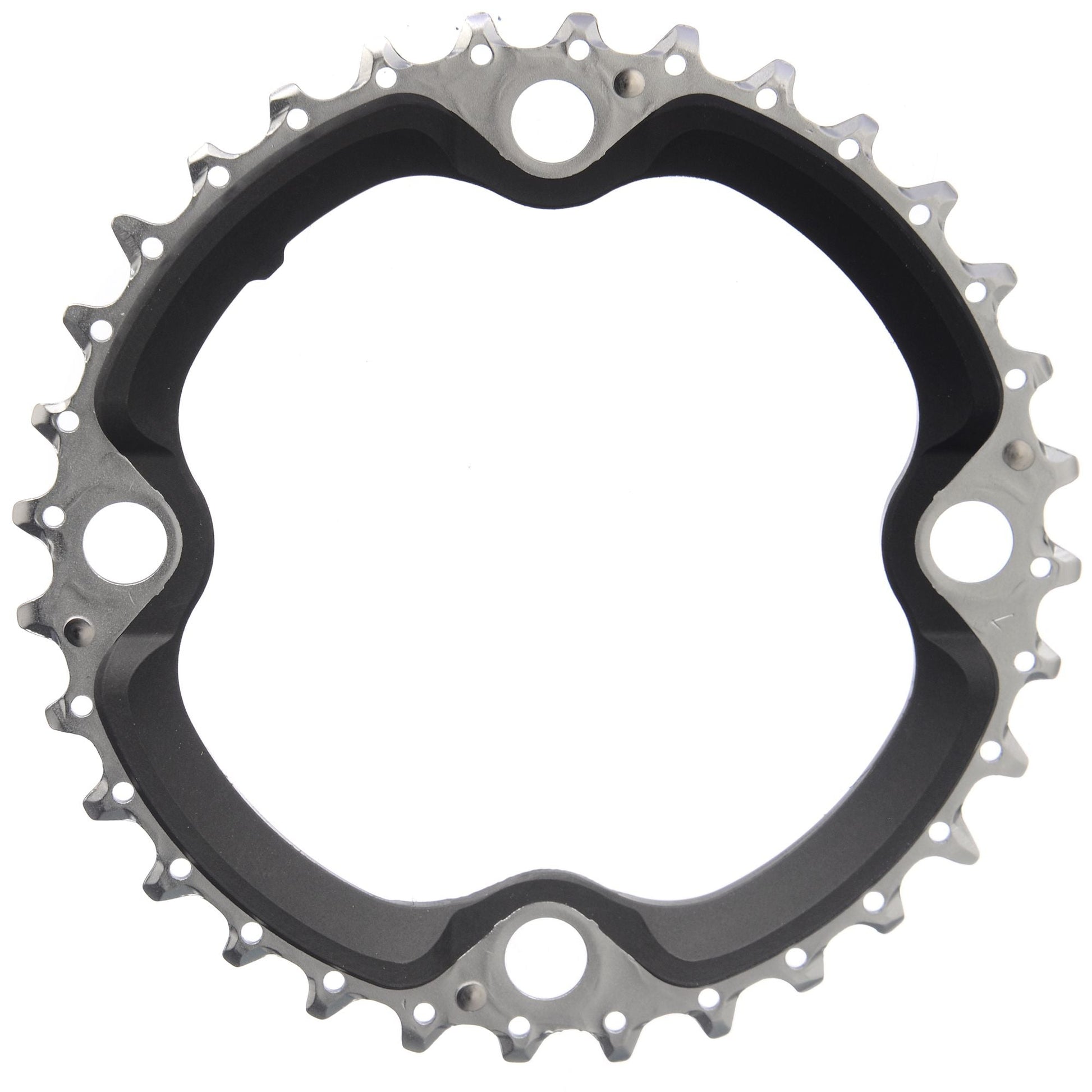 Shimano XT FCM770 9 Spd Triple Chainring - Silver Silver 26t - 64mm 