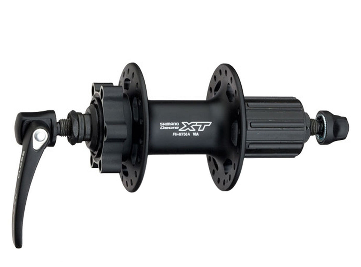 Shimano XT M756 MTB Disc Hub - Rear - Black Black 9x135mmQR 36h