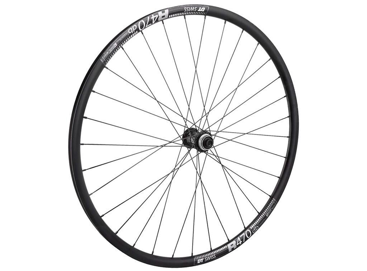 Shimano 105 R7070 on DT Swiss R470 700c Road Wheel - Front Black 12x100mm - 32h - Centerlock 