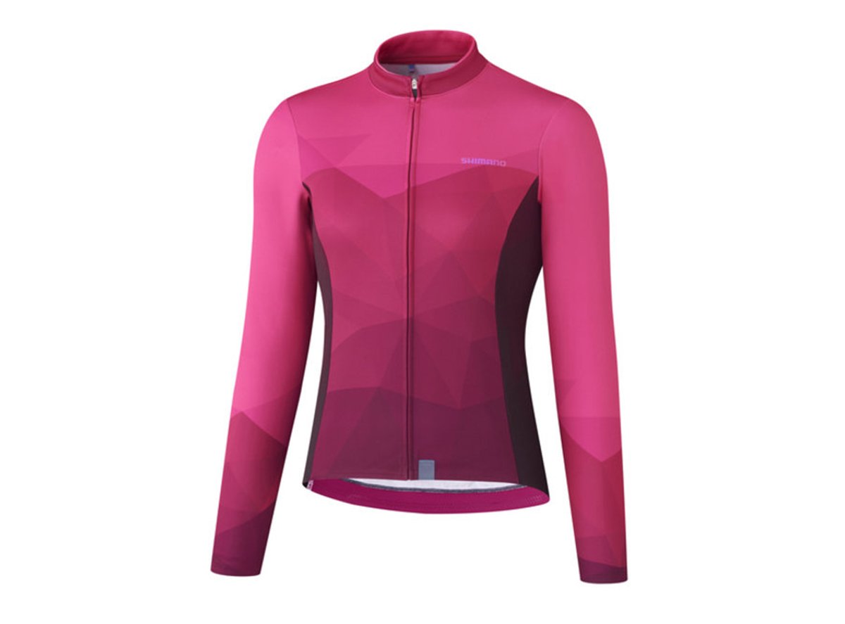 Shimano Kaede Thermal Long Sleeve Road Jersey - Womens - Pink Pink X-Small 