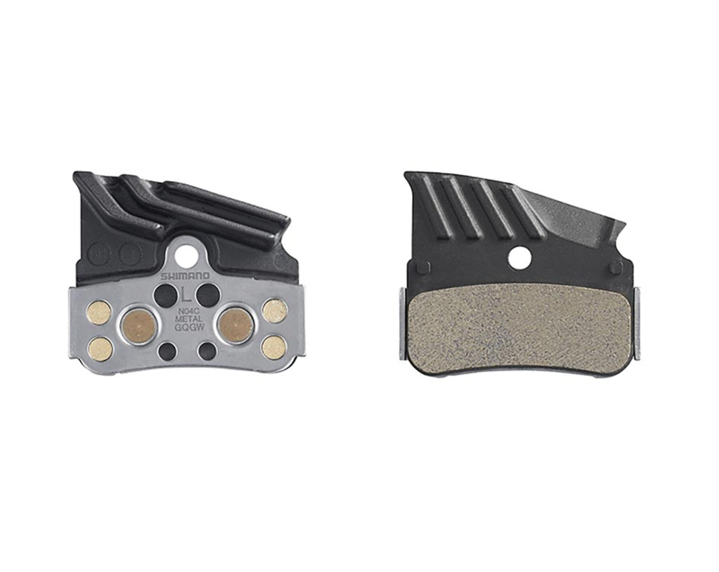 Shimano N04C Metal Disc Brake Pad Pair - With Fin & Spring  