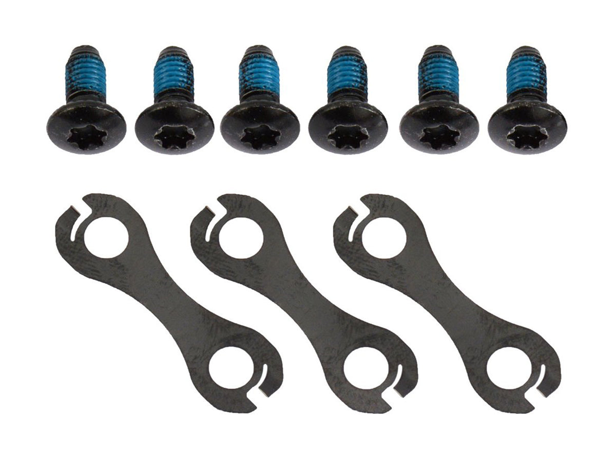 Shimano RT76 Rotor Fixing Bolt Unit Black 6 Bolts - 3 Plates 