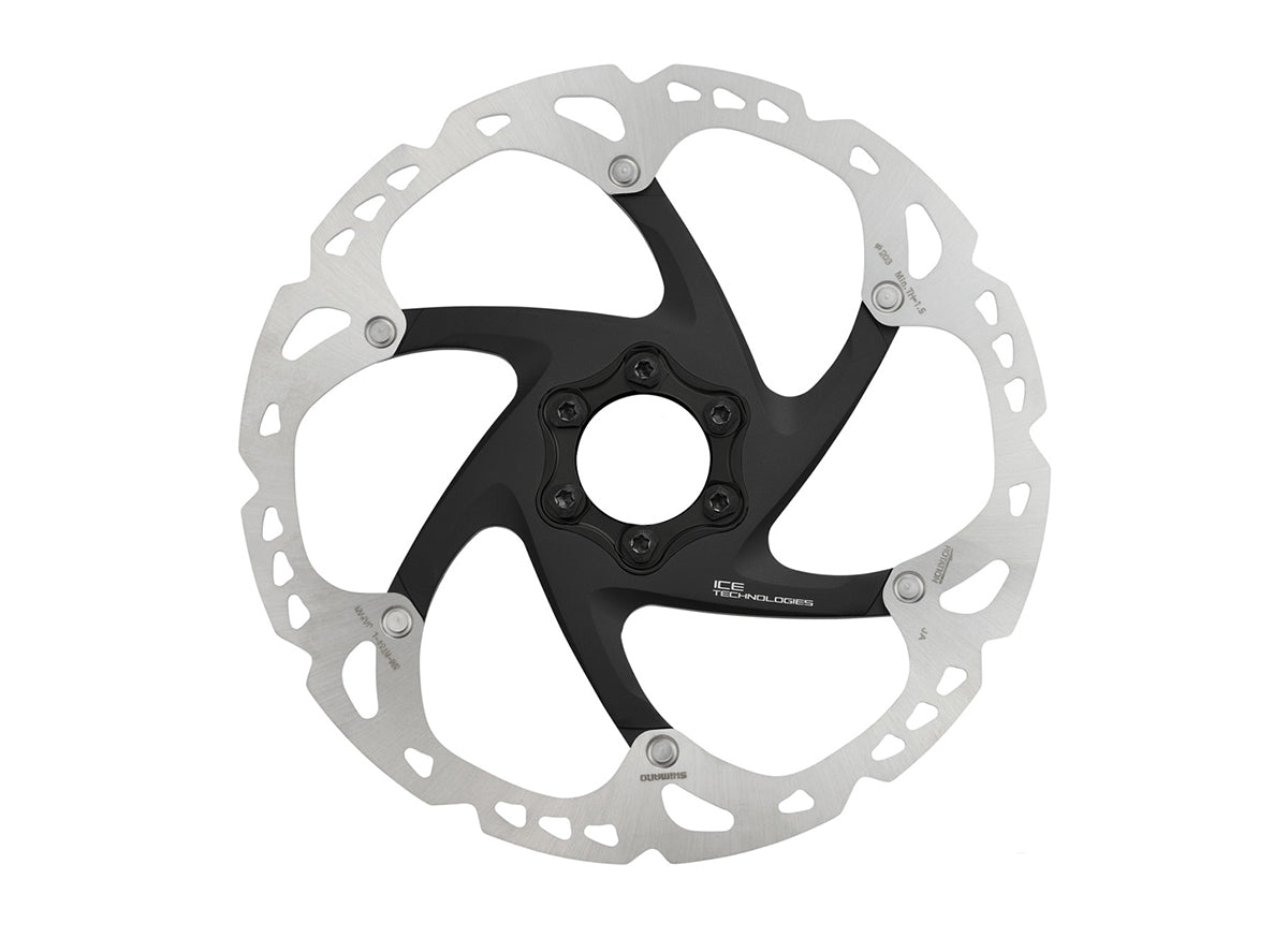 Shimano RT86 6-bolt Disc Brake Rotor Only - OEM Silver - Black 160mm 