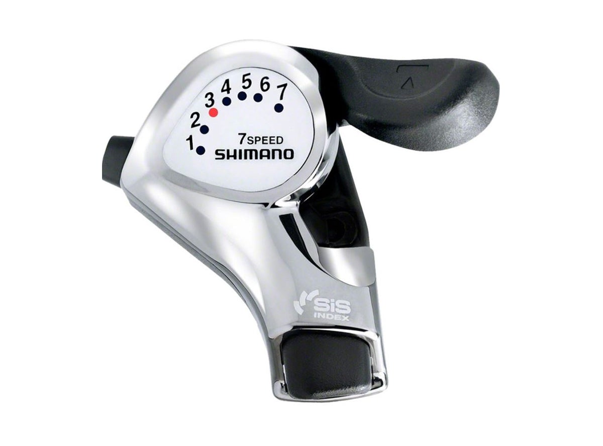 Shimano Tourney FT55 7 Spd Thumb Shifter Silver Right Hand - Rear 