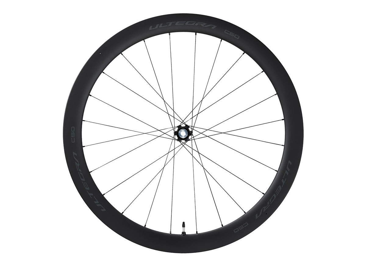 Shimano Ultegra R8170 C50 Tubeless Disc 700c Road Wheel - Front Black 12x100mm E-Thru - 24h 