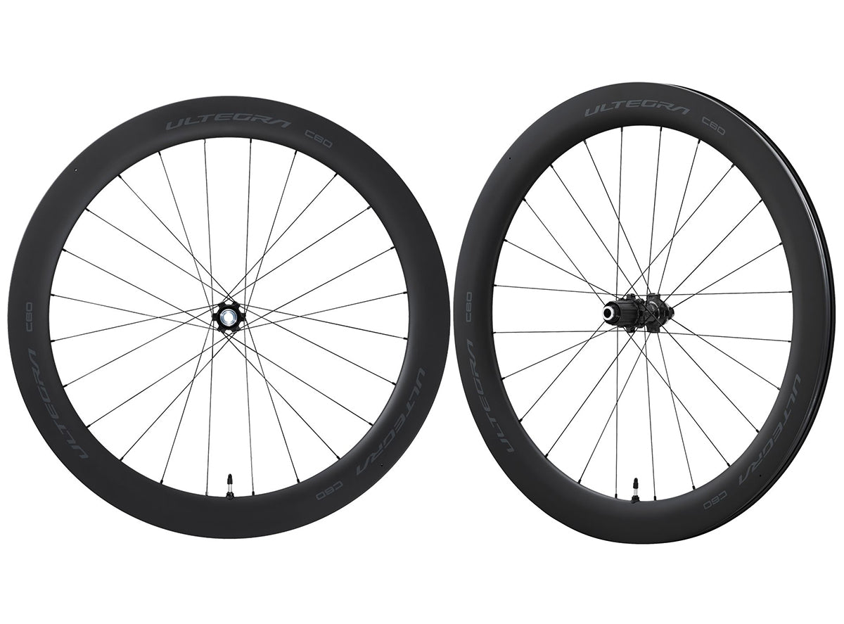 Shimano Ultegra R8170 C60 Tubeless Disc 700c Road Wheelset Black 12x100mm Front & 12x142mm Rear E-Thru - 24h 