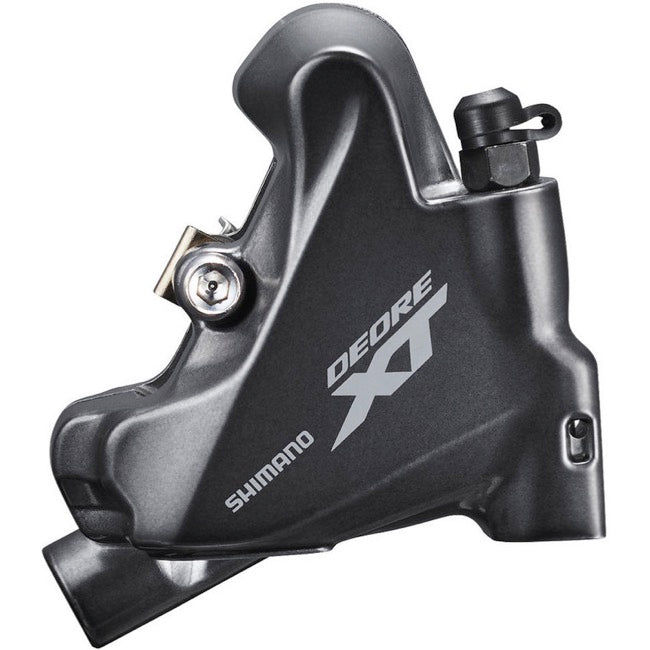 Shimano XT M8110 Flat Mount Disc Brake Caliper Black Rear - L04C Metal Pad w/Fin - No Adapter 