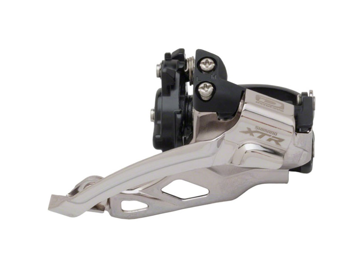 Shimano XTR M985 2x10 Front Derailleur Gray - Silver 28.6mm/31.8mm/34.9mm Multi Clamp - Top Swing - Dual Pull