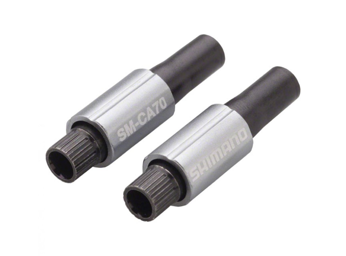 Shimano CA70 In-Line Shift Cable Adjusters - Silver-Black Silver - Black Pair 