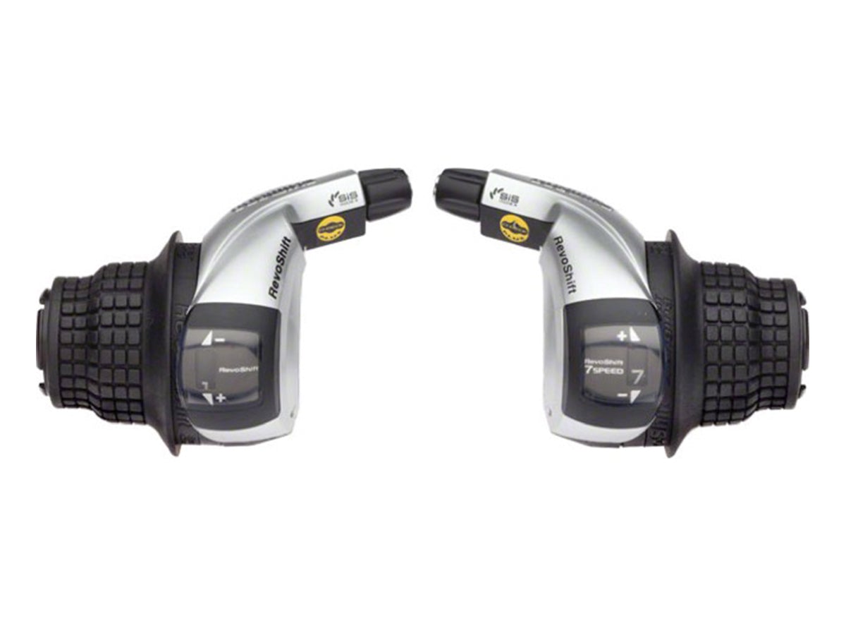 Shimano Tourney RS45 3x7 Spd Twist Shift Set Silver - Black  