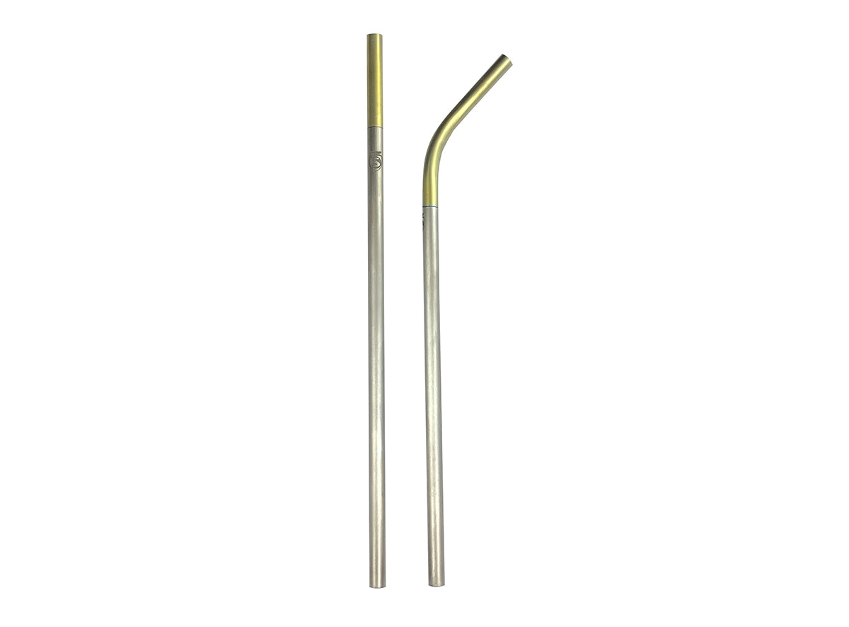 Silca Titanium Straw Set - Gold Gold Pair - 2 Straws 