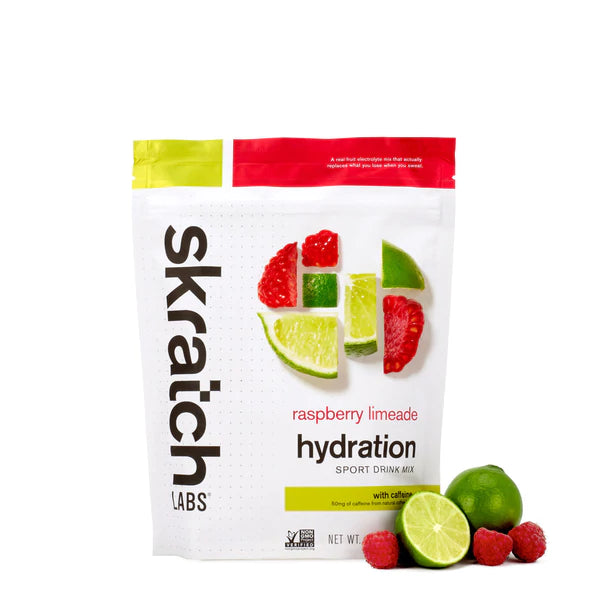Skratch Labs Sport Hydration Drink Mix - Raspberry Limeade with Caffeine Raspberry Limeade with Caffeine 20 Serving Resealable Bag 