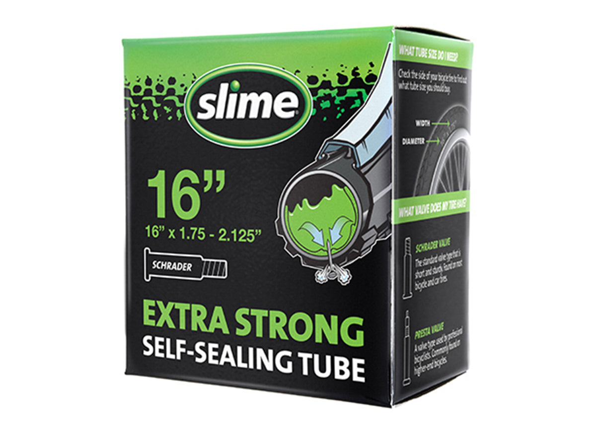 Slime Self Sealing Tube - 16" Black 1.75 - 2.125" 33mm Schrader Valve