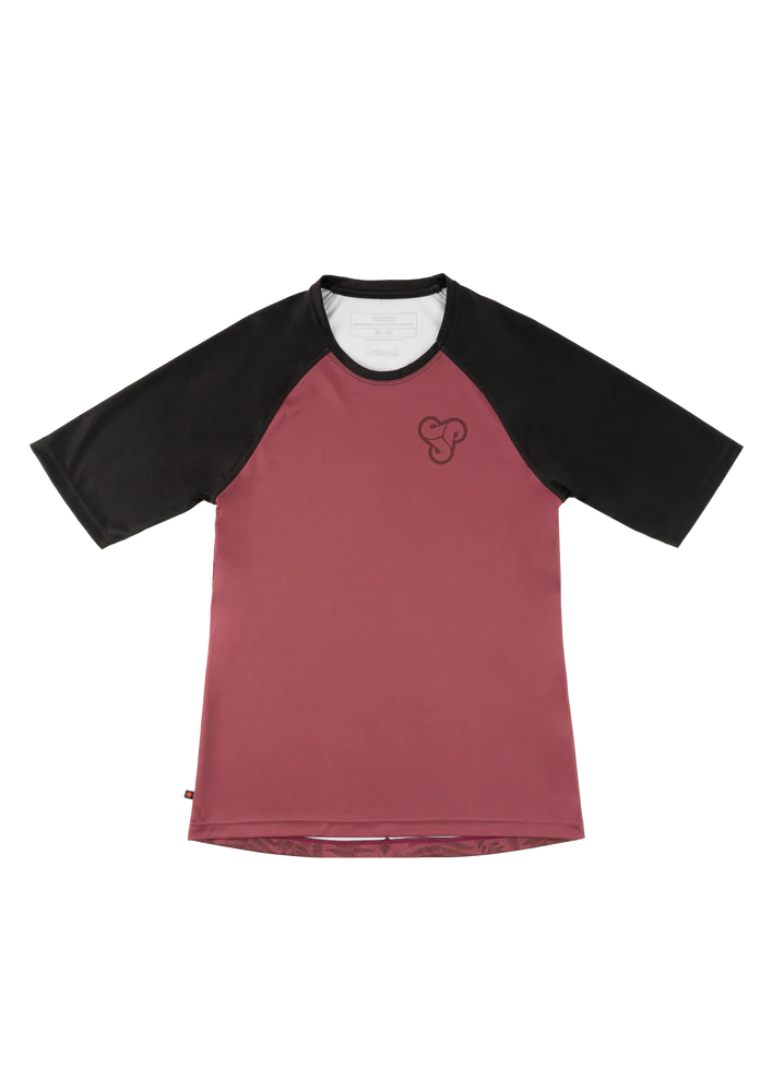 Sombrio Alder 2 3/4 Sleeve MTB Jersey - Womens - Fern-After Ride Wine Fern - After Ride Wine X-Small 