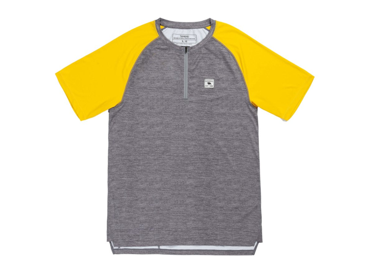 Sombrio Ridgeline Short Sleeve MTB Jersey - Mustard & Heather Gray - 2021 Mustard & Heather Gray X-Small 