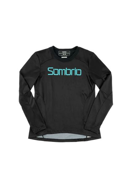 Sombrio Vanquish Long Sleeve MTB Jersey - Womens - Sombrio Black-Skyline Blue Sombrio Black - Skyline Blue X-Small 