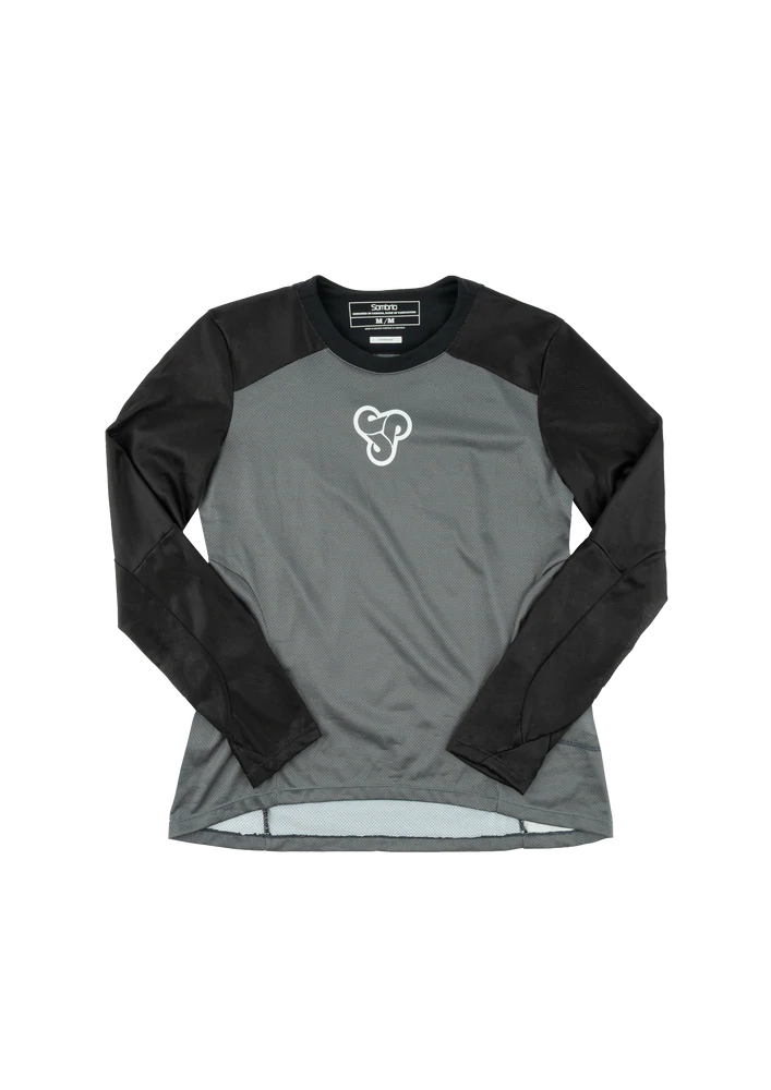 Sombrio Vanquish Long Sleeve MTB Jersey - Womens - Trilogy-Gray Trilogy - Gray X-Small 