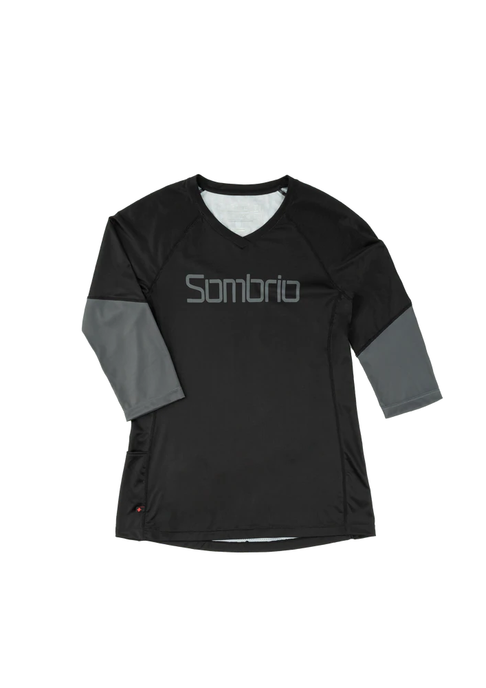 Sombrio Vista 2 3/4 Sleeve MTB Jersey - Womens - Mushroom Black Mushroom Black X-Small 