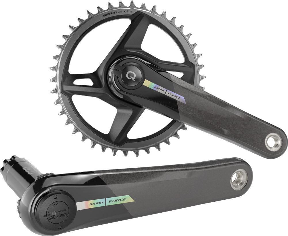 SRAM Force AXS D2 1x12 Spd Road Crankset with Power Meter - Unicorn Gray-Laser Foil