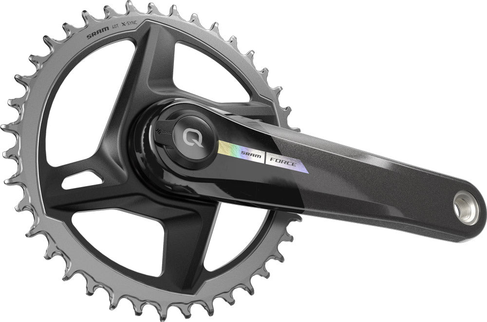 SRAM Force AXS D2 1x12 Spd Road Crankset with Power Meter - Unicorn Gray-Laser Foil