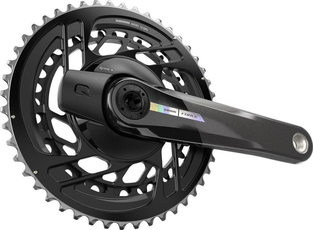 SRAM Force AXS D2 2x12 Spd Road Crankset with Power Meter - Unicorn Gray-Laser Foil