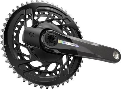 SRAM Force AXS D2 2x12 Spd Road Crankset with Power Meter - Unicorn Gray-Laser Foil