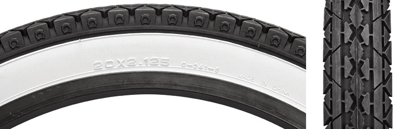 Sunlite CST241 20" Cruiser Tire - Whitewall White Wall 2.125" 