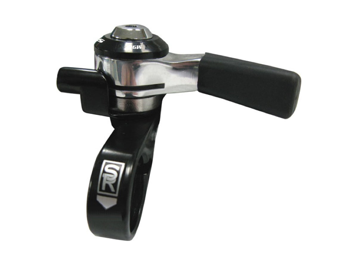 Sunrace M96 8 Spd Thumb Shifter Index - Right Hand - Rear Silver - Black 1950mm Cable - 22.2mm Clamp 