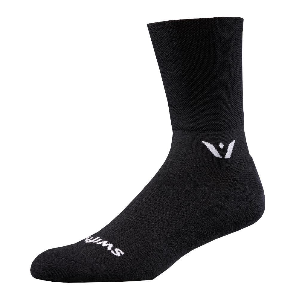 Swiftwick Pursuit Four Compression Sock - Black Black Medium Fits EU 39-42