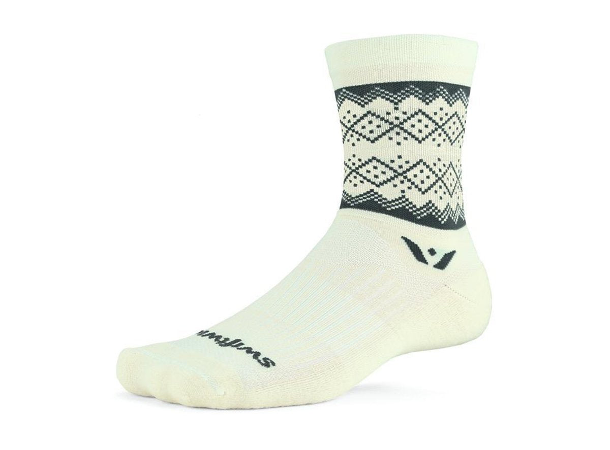 Swiftwick Vision Five Winter Lodge Sock - Cream Gray - 2020 Cream Gray Small 